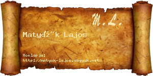 Matyók Lajos névjegykártya